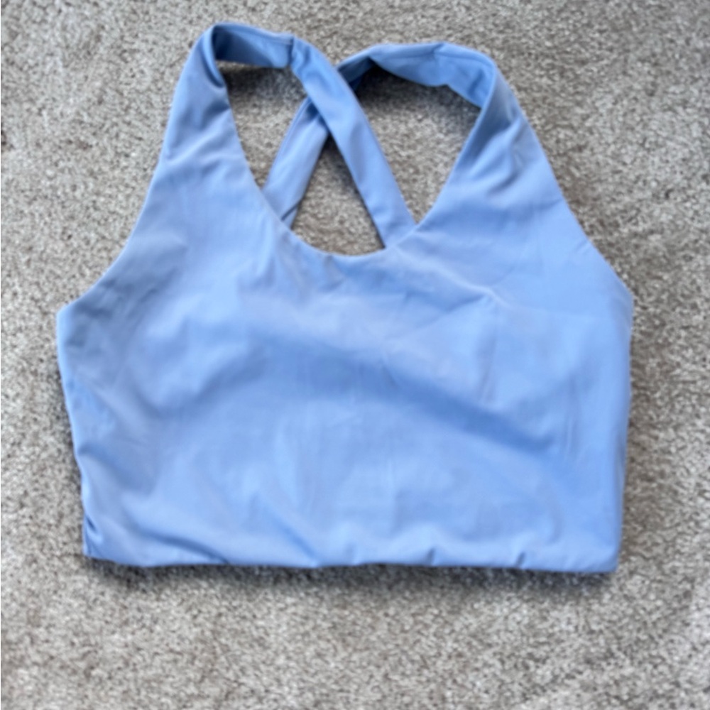 Light Blue Cross-Back Sports Bra